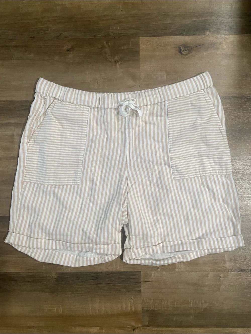 J. Jill 100% Cotton Casual Striped Drawstring Women’s Short